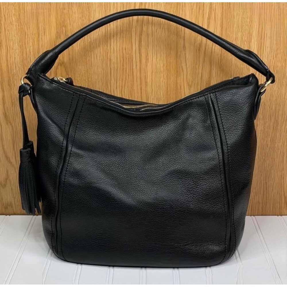 J.Crew Peyton Black Leather Hobo